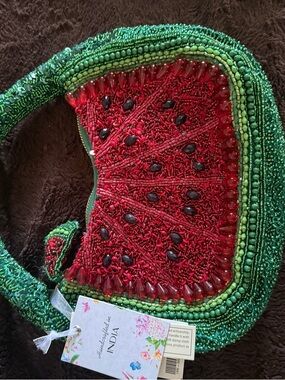****Viral****Handcrafted Watermelon Beaded Women's Shoulder Bag